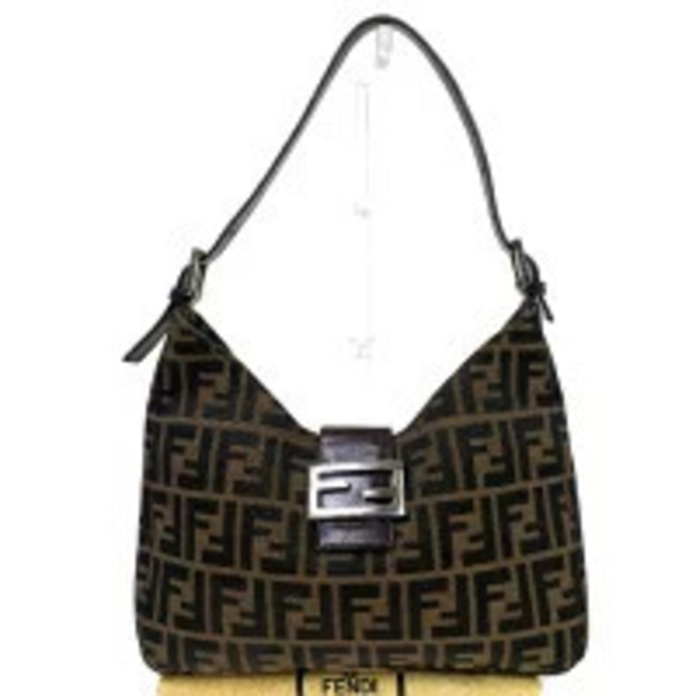 Fendi Mamma Bucket Zucca Shoulder Bag Brown Leather